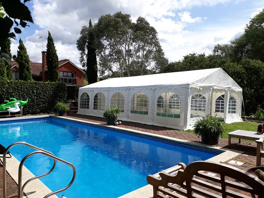 6x10m Marquee next to swimming pool