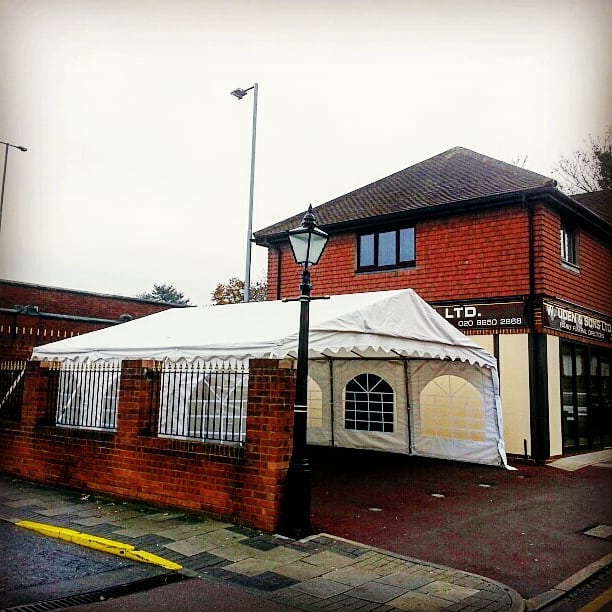6x6m marquee for Christmas lighting in Eltham