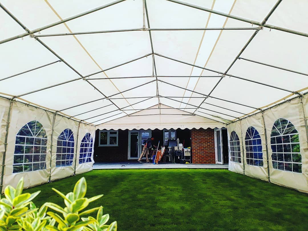 6x10m premier marquee on grass with open end