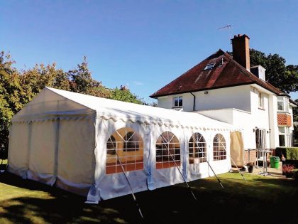 6x10m Marquee attached to back of a house for a party