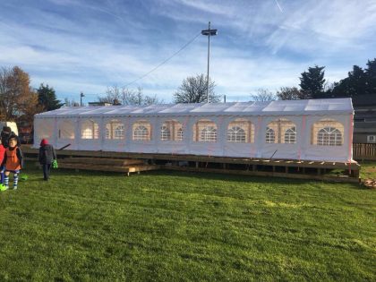 6x24m marquee on raised decking