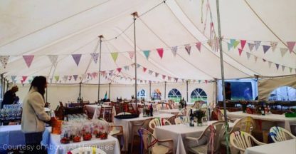 inside a 9m wide traditional marquee