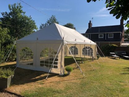 4x8m traditional marquee without one side attached.