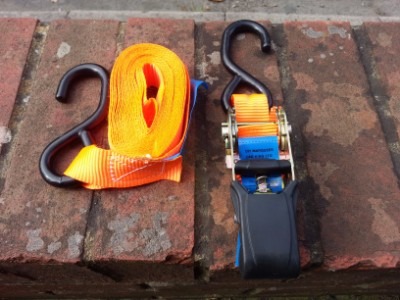 Orange ratchet straps