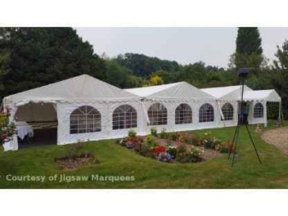 Three 6x12m marquees guttered side to side