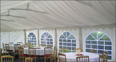Marquee pleated roof linings