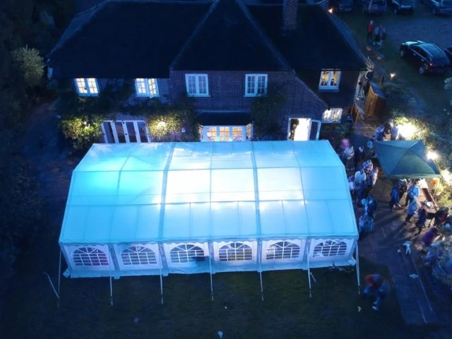 6x12m commercial marquee at night
