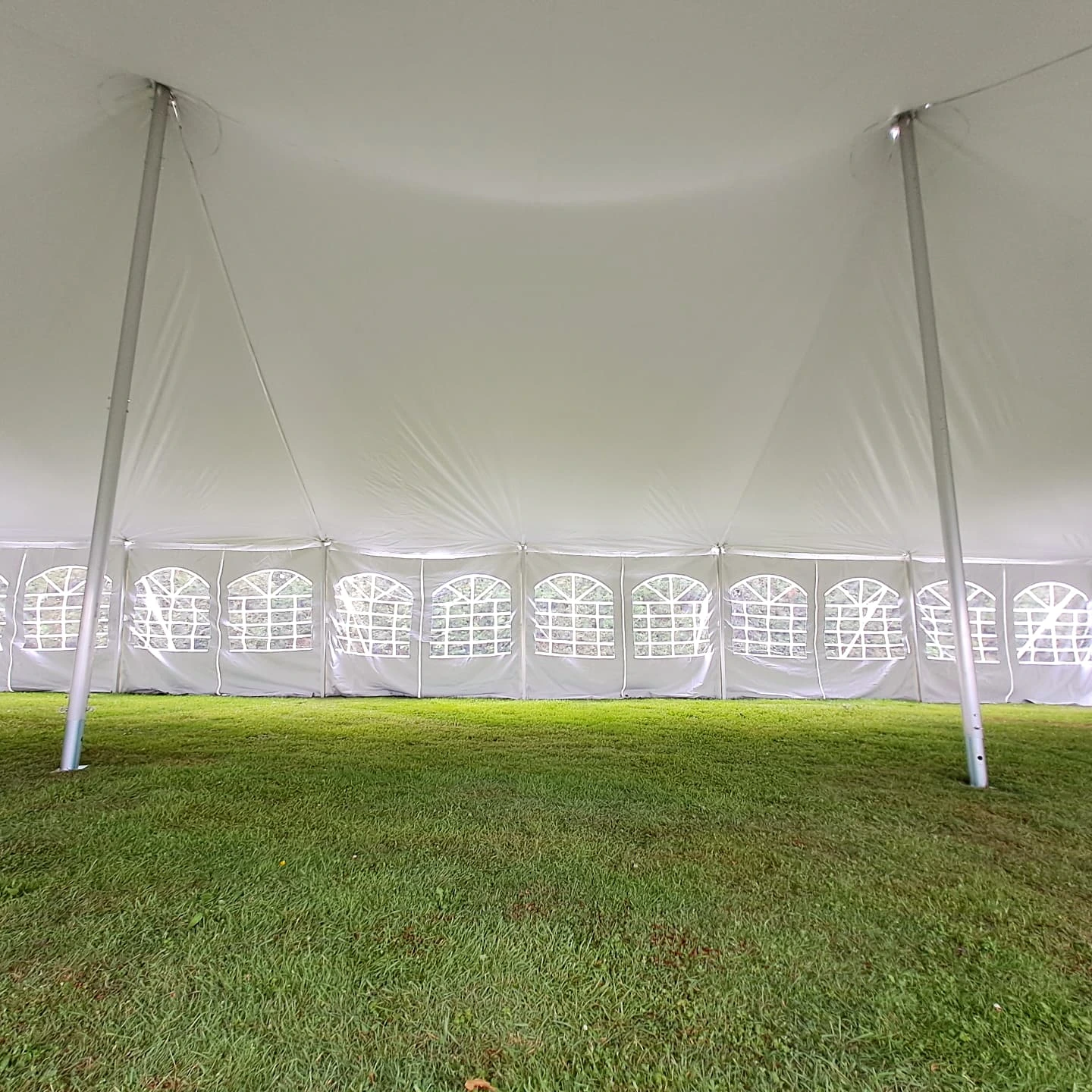 Inside the beautiful traditional wedding marquee 